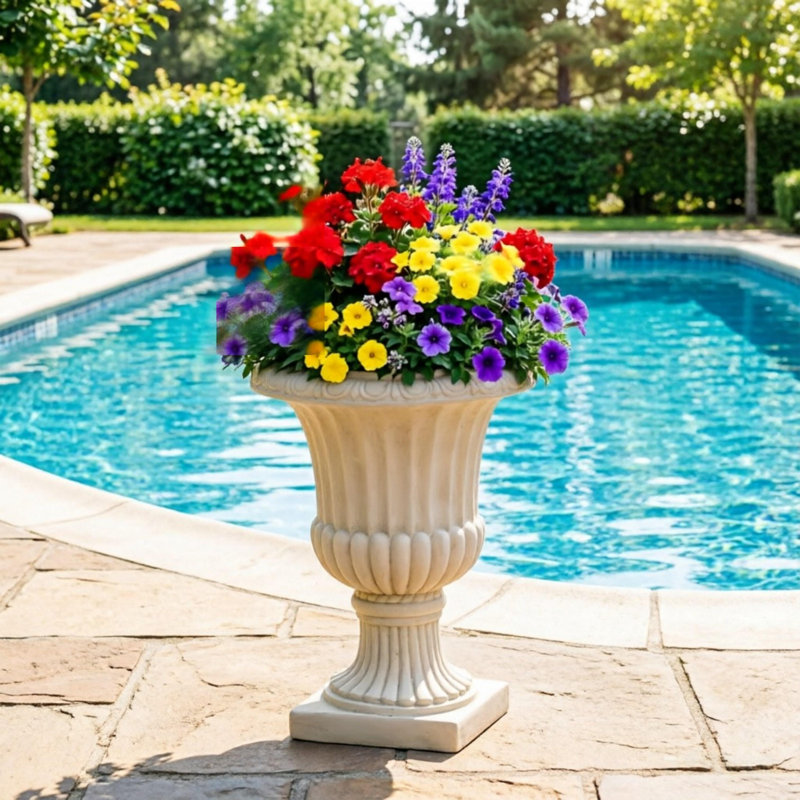 Pot à fleurs léger Mgo Urn, Blanc antique