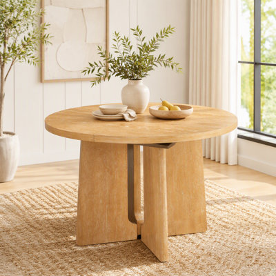 Extendable Solid Wood Round Dining Table