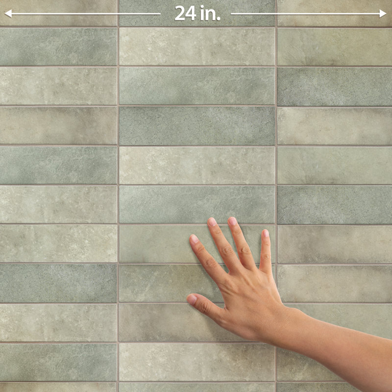 Heritage 2" x 10" Porcelain Stone Look Wall & Floor Tile, Jungle