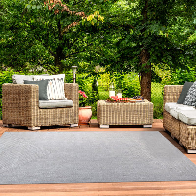 Tapis intérieur / extérieur gris tressé Neufeld