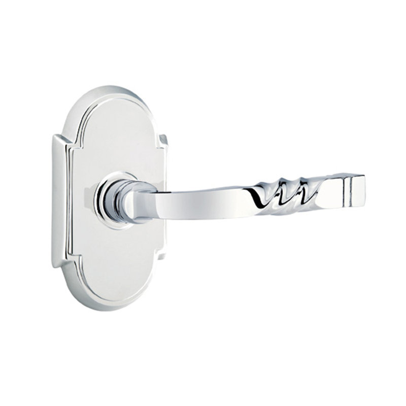 Santa Fe Double Dummy Door Lever, Bright Chrome, Right
