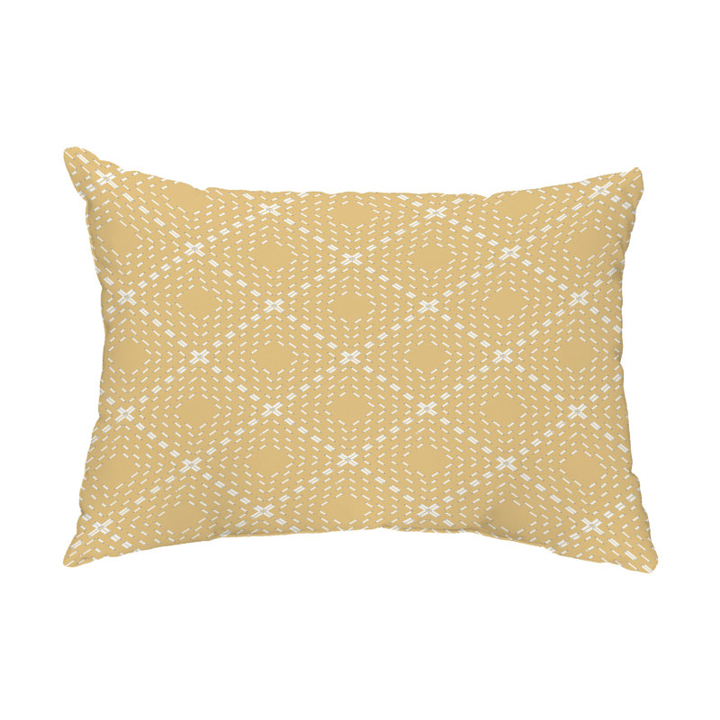 Coussin de coussin extérieur rectangulaire & insert Dots and Dashes, Jaune