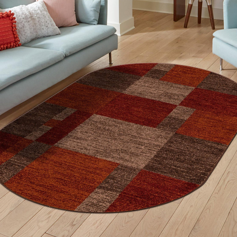 Tapis brun foncé Alair, Ovale 4 pi 1 po x 6 pi 1 po