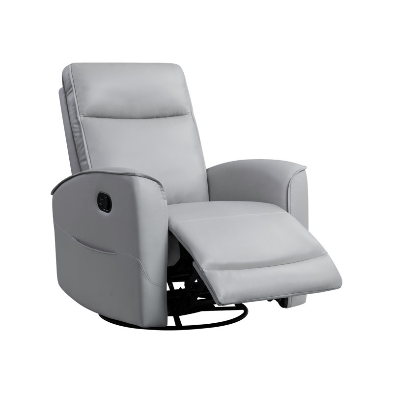 Calvin Leather Manual Glider, gris tourterelle, Gris colombe