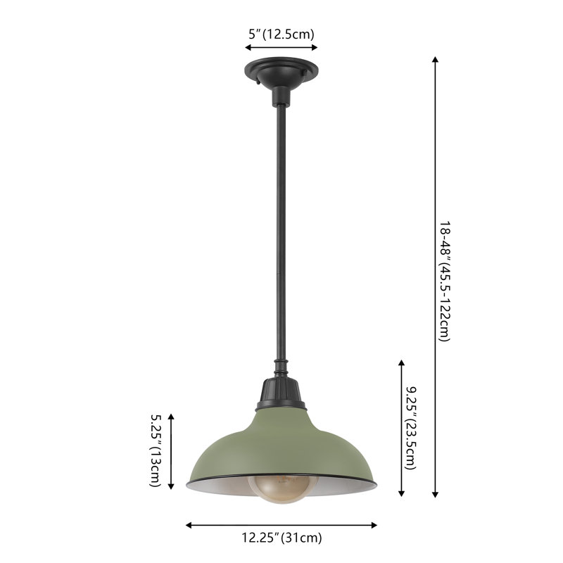 Mamani 1-Bulb 9.25" H Integrated LED Outdoor Pendant, Matte Olive Green