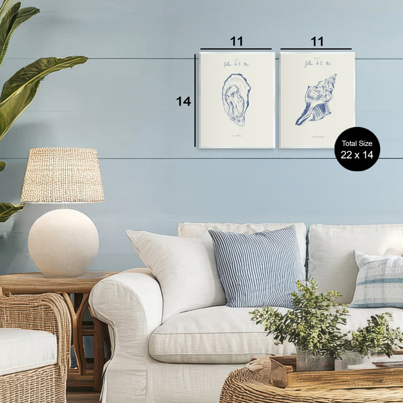 Ensemble de 2 plaques murales Oyster & Conch avec mots français, design par 1x