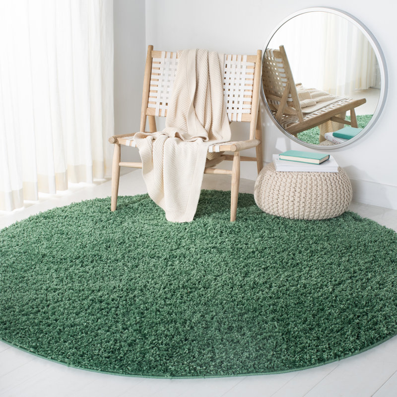 Evalle Performance Solid Color Rug, Round 6'7"