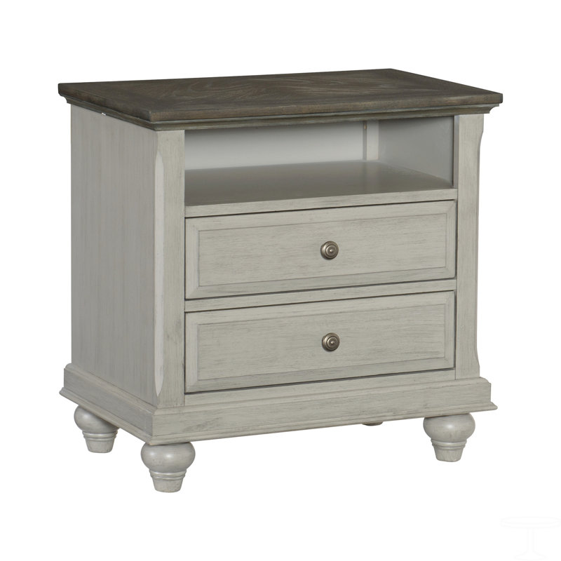 Table de chevet 1Pc avec 2X tiroirs et casier de rangement