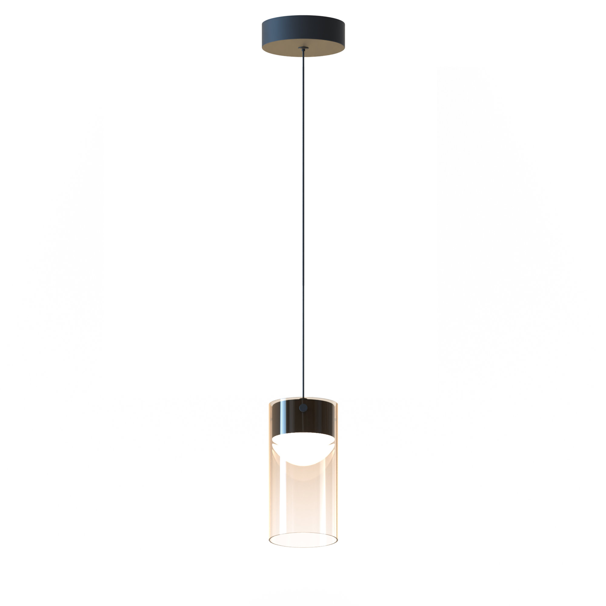 Delonda Single Light Glass Dimmable LED Pendant, Amber