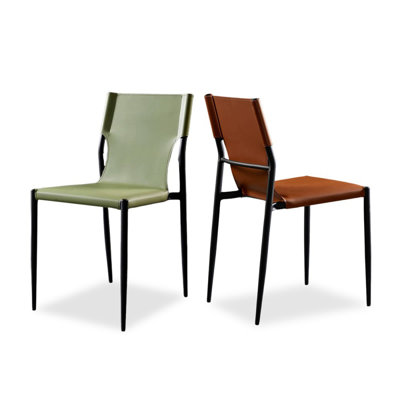 Ensemble de chaises à dossier orange et vert (ensemble de 2)