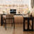 Modern All-Solid Wood L-shaped Black Desk-1205555270