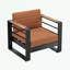 Chaise d'extérieur avec accoudoirs et coussin moelleux-853074235