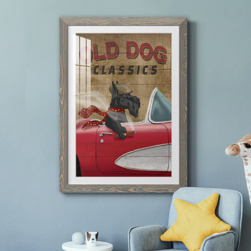 Old Dog Classics - impression encadrée, Encadré gris, H 44 po x l 31 po x P 1 po
