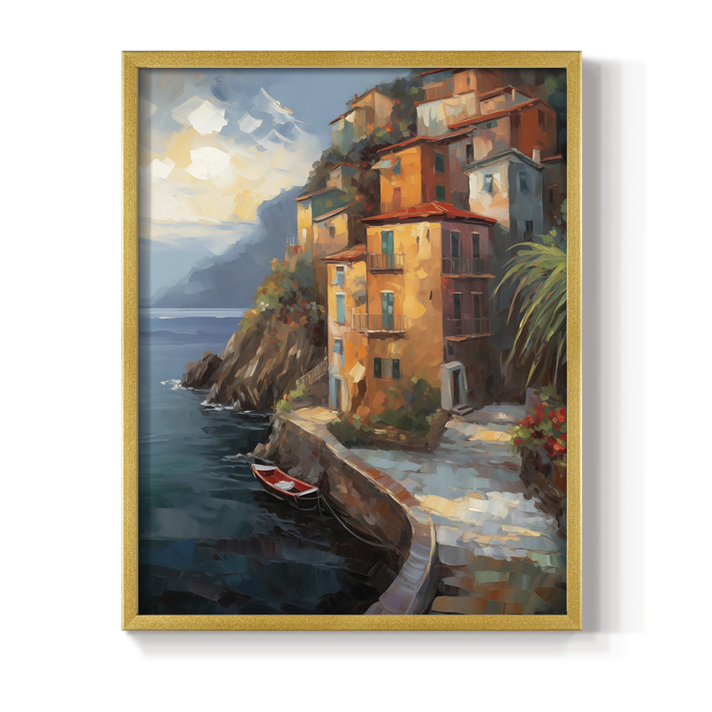 LANDSCAPES Series CCLXII Framed Print - Solid Wood, 30" H x 24" W, Gold