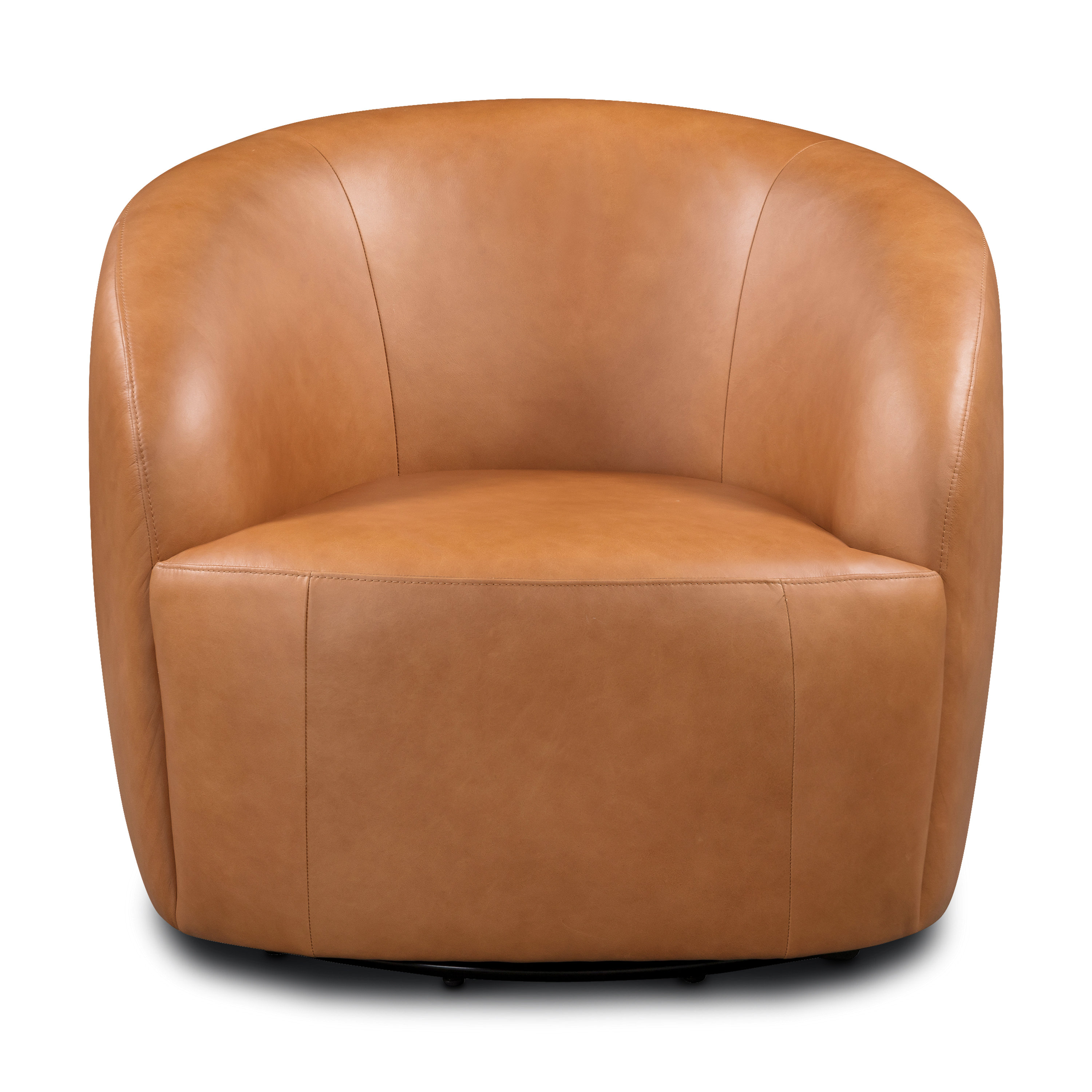 Leather swivel barrel discount chair