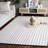 909 Hand Woven Cotton/Wool Striped Rug in Brown/Ivory-895061103