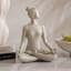 Figurine de yoga en résine et pierre beige 7X4x9