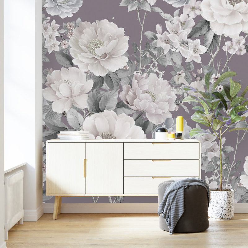 Peel & Stick Floral Wall Mural, 8.33' W x 8.33' L