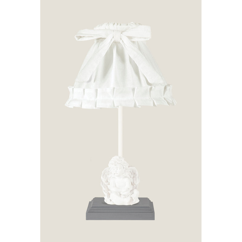Lampe de table 16,5 po, gris, Blanc
