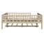 Lit de jour double en bois naturel avec lit gigogne et barrière de sécurité. Maximise l'utilisation de l'espace. . Aucun garde-corps requis. Offre une expérience de sommeil relaxante. .-406921126-406921121