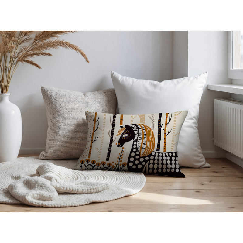 Coussin lombaire réversible intérieur / extérieur niko Horse, Orange, Rectangle H 18 po x l 25 po