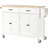 Kitchen Island Cart With Solid Wood Top And Locking Wheels, 4 Door Cabinet And Drawers-1399883364