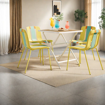 Portable Dining Table Sets(Must include both Table and Chair), Modern Metal Set