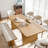 79"L×36"W×29"H Wood Dining Table Kitchen Table with 2 Slanted Legs-464785927