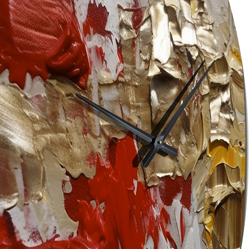 Horloge murale - Cardinal Sin Retro Delight - abstrait rouge et or, Grand