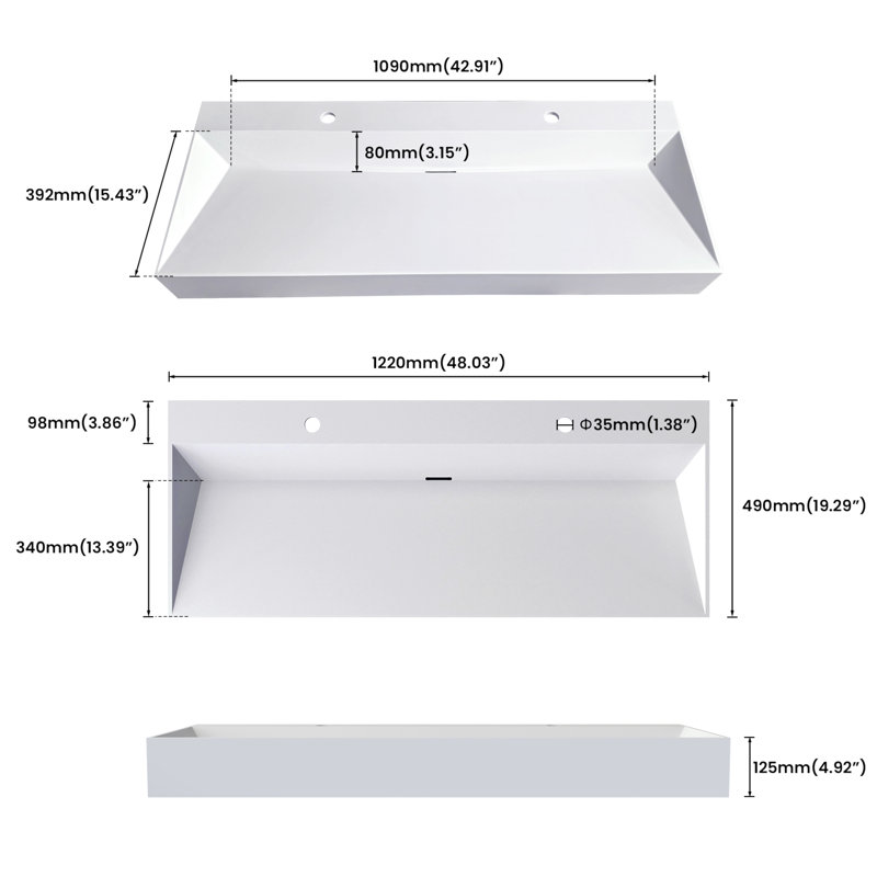 Lavabo à surface solide 48 po