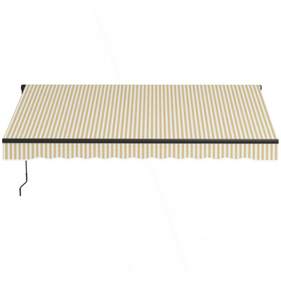 Auvent rétractable auvent pour terrasse avec auvent à manivelle, tissu résistant aux rayons UV et à l'eau 280G / m² et cadre en aluminium pour terrasse, balcon, cour
