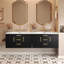 Meuble-lavabo mural 36 po avec lavabo en résine et 2 tiroirs - fabrication en bois massif