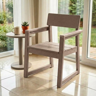 Conception de sièges d'extérieur et de jardin Design - Fauteuils de couleur bois antique, fauteuils haute résistance à utilisation prolongée avec couleur, apparence extérieure moderne, caractéristiques météorologiques, option personnalisable