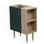 21.6" Vanity Base In , Open Shelf Design, Crafted From Solid Wood And , Ceramic Basin, Soft-Close Cabinet Doors, Waterproof Coating, Elegant Golden Details On Right, Quiet Soft-Close, Coated, Legs