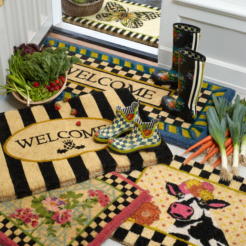 Welcome Periwinkle Entrance Mat, 24" W x 57" L