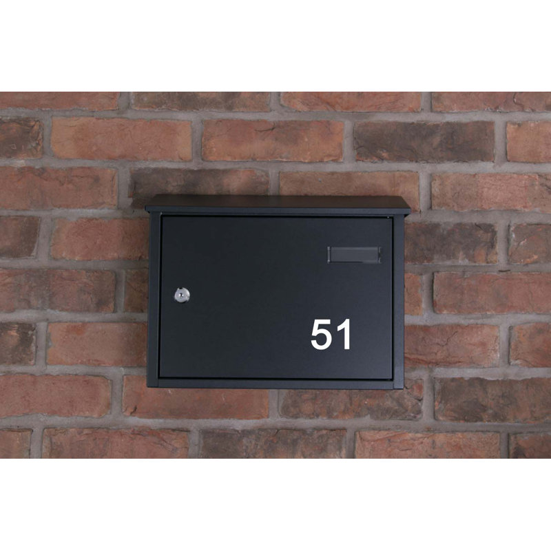 Guse Steel Wall Mounted Post Box, Black, 51