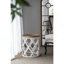 Grande table d'appoint 23 po blanche vieillie
