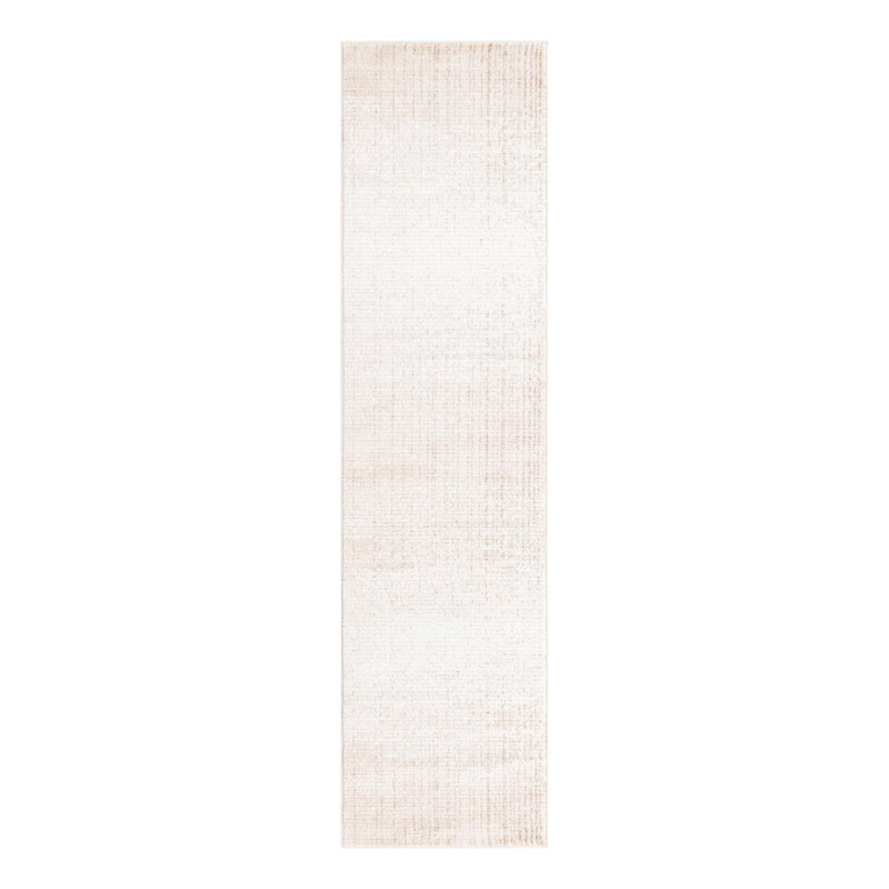 Tapis rayé ivoire Hulsey, Tapis de couloir 3 pi 1 po x 10 pi