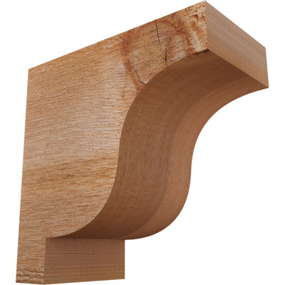 4"W x 8"D x 8"H Newport Rough Sawn Corbel, Western Red Cedar