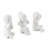 Hans White Abstract Three Wise Children Decorative Accent Matte Ceramic Sculpture Figure Set