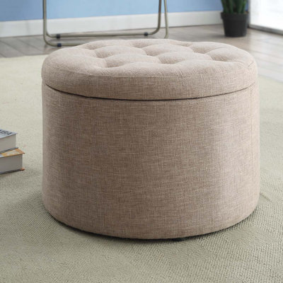 Stansell 22" Wide Tufted Round Storage Ottoman