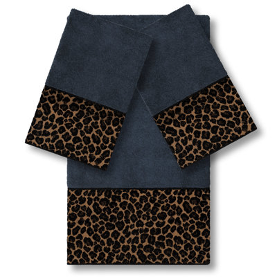 100% Turkish Cotton Spots 3 Piece Embellished Towel Set