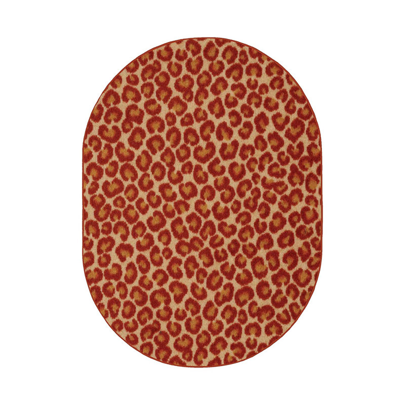 Imprimé animal demi-rond guépard, Ovale 3 pi x 5 pi