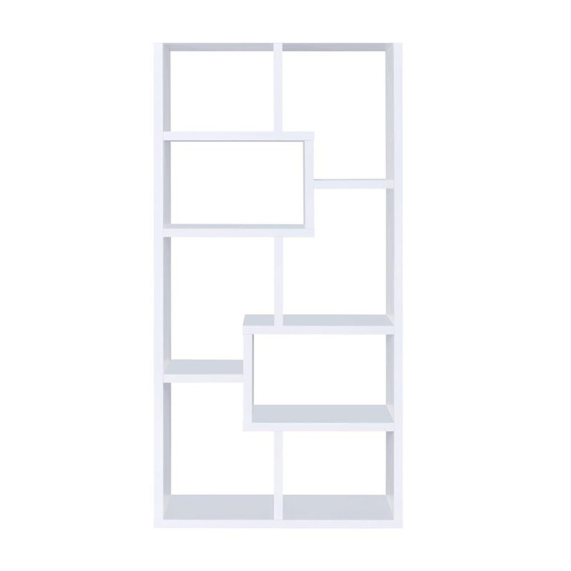 Bibliothèque géométrique rectangulaire à 10 tablettes multiples