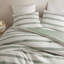 Ensemble de literie moderne teint en fil, double / grand, vert sauge, design minimaliste