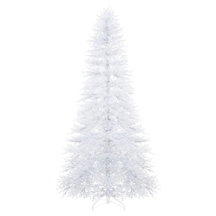 White Prelit Artificial Christmas Tree with Sturdy Metal Stand Unique White Holiday Tree