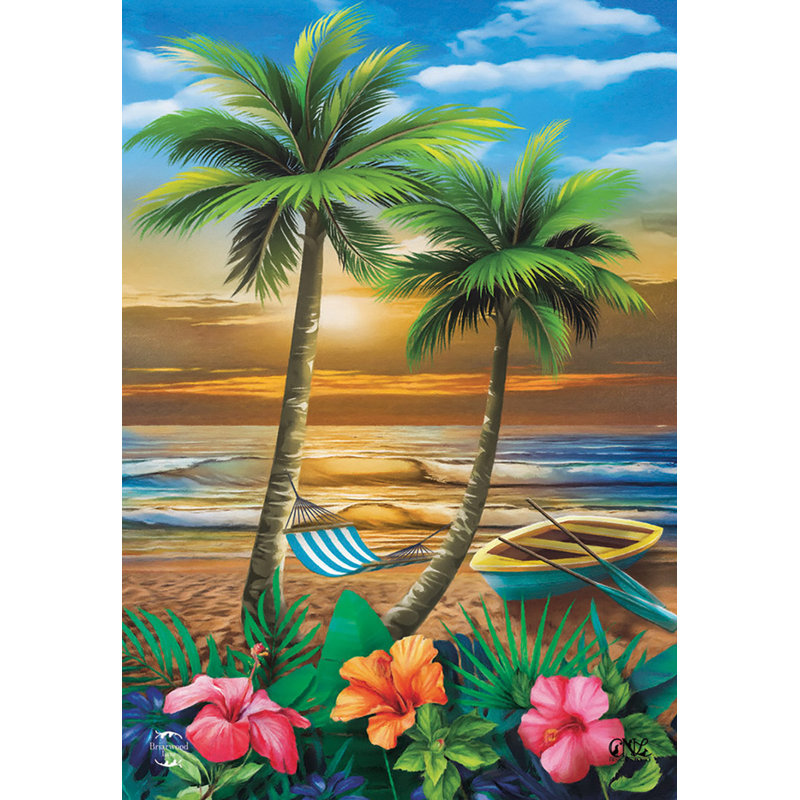 Sunset in Paradise House Flag