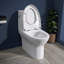 Toilette une pièce 1,1 / 1,6 GPF à double chasse allongée avec siège de toilette et siège à fermeture en douceur inclus