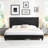 King Size Upholstered Platform Bed Frame With Linen Fabric Headboard, No Box Spring Needed, Wood Slat Support, Easy Assembly