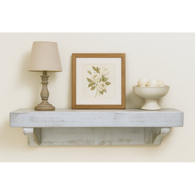 Rough Cut Wall Shelf, 4 ft. in Rustic White finish, 48